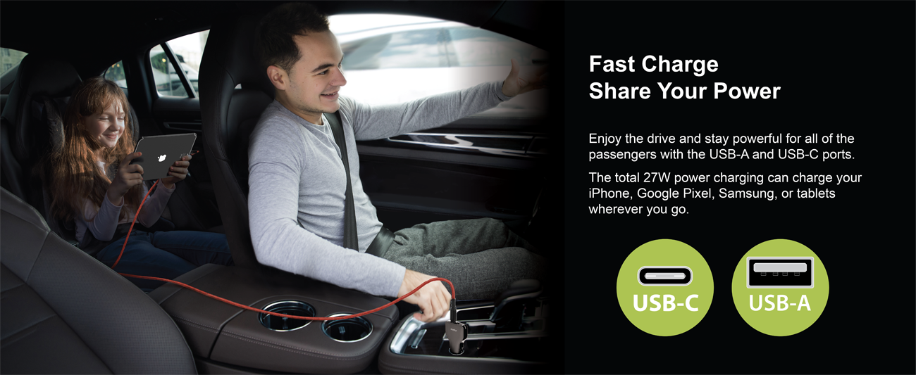 VogDUO 27W Type-C & Type-A Car Charger